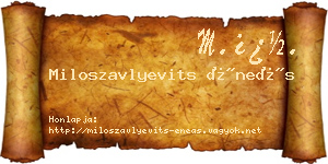 Miloszavlyevits Éneás névjegykártya